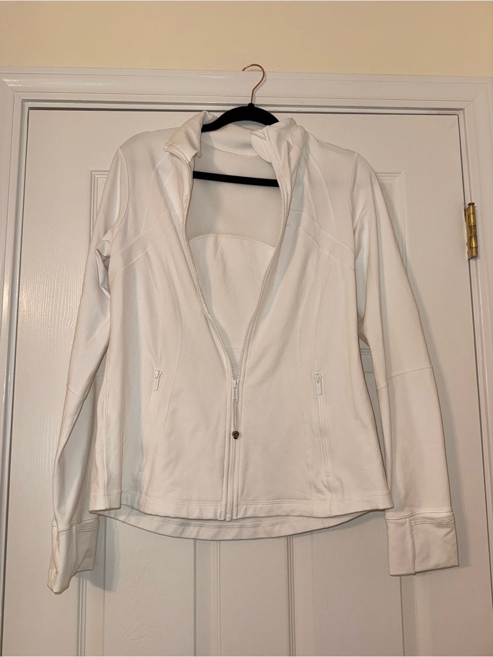 lululemon athletica White Zip-Up Bomber Jacket